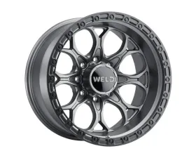 Weld Racing Ledge 8 W107 Wheel 20x10 8x165.1  ET-18 BS  4.75 Satin Gunmetal | Satin Black Ring 125.1