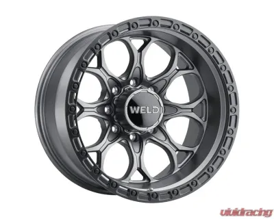 Weld Racing Ledge 8 W107 Wheel 20x10 8x180  ET-18 BS  4.75 Satin Gunmetal | Satin Black Ring 124.3 - W10700018476