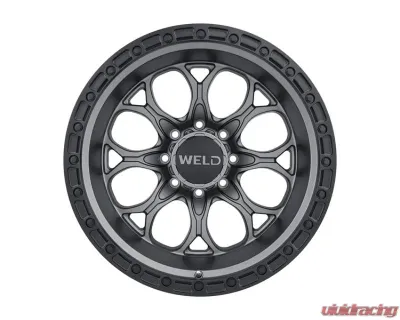 Weld Racing Ledge 8 W107 Wheel 20x10 8x180  ET-18 BS  4.75 Satin Gunmetal | Satin Black Ring 124.3 - W10700018476