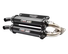 Trinity Racing Stage 5 Cerakote Black Dual Slip On w/ Stainless Header Polaris RZR 1000 XP | XP4 2015-2021