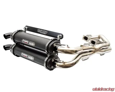 Trinity Racing Stage 5 Cerakote Black Dual Full System w/ Stainless Header Polaris RZR 1000 XP | XP4 2014-2021 - TR-4119D-C2