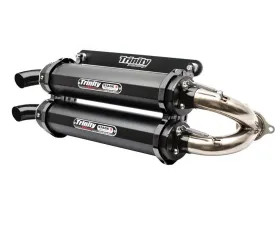 Trinity Racing Stage 5 Cerakote Black Dual Slip On w/ Stainless Header Polaris RZR Pro XP | XP4 2020-2021
