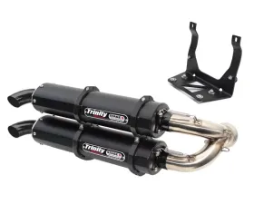 Trinity Racing Stage 5 Cerakote Black Dual Slip On w/ Stainless Header Can-Am Maverick 2017-2022