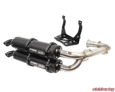 Trinity Racing Stage 5 Cerakote Black Dual Full System w/ Stainless Header Can-Am Maverick 2017-2022 - TR-4161D-C2