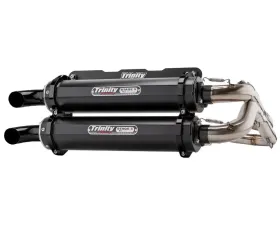 Trinity Racing Stage 5 Cerakote Black Dual Full System w/ Stainless Header Polaris RZR RS1 2018-2021