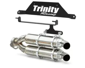 Trinity Racing Dual Slip On Exhaust Stainless Steel Polaris RZR Pro R 2022-2024