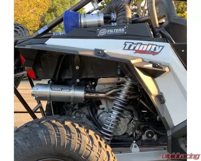 Trinity Racing Stinger Full Exhaust (Single Muffler) Stainless Steel Big Core Muffler Polaris RZR 1000 2014-2023 - TR-4172F-SS