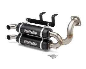 Trinity Racing Dual Slip On Black Mufflers Polaris RZR General XP 1000 2020-2023