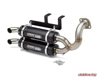 Trinity Racing Dual Slip On Brushed Mufflers Polaris RZR General XP 1000 2020-2023 - TR-4181S