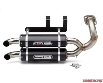 Trinity Racing Dual Slip On Brushed Mufflers Polaris RZR General XP 1000 2020-2023 - TR-4181S