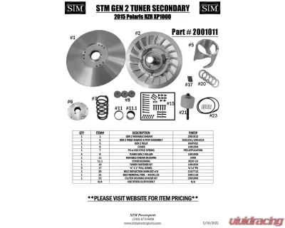 STM Powersports Tuner Secondary Assembly Polaris XP 1000 2015 - 2001011