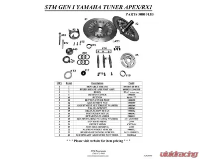 STM Powersports Gen 1 Tuner Fixed Sheave w/ Post Assembly Yamaha Apex | RX1 - 4001039 / 5001010