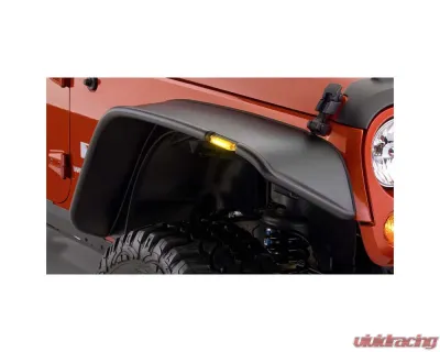 Bushwacker Fender Flares Flat Style 2Pc Front Jeep Wrangler 2007-2017 - 10053-07