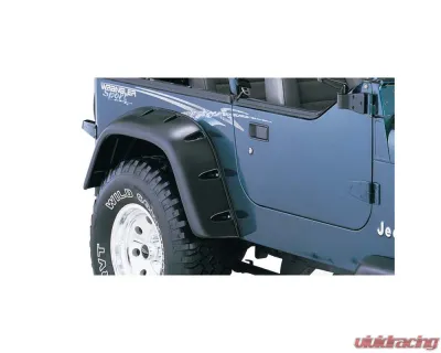Bushwacker Fender Flares Cutout Style 4Pc Jeep Wrangler Front and Rear 1987-1995 - 10909-07