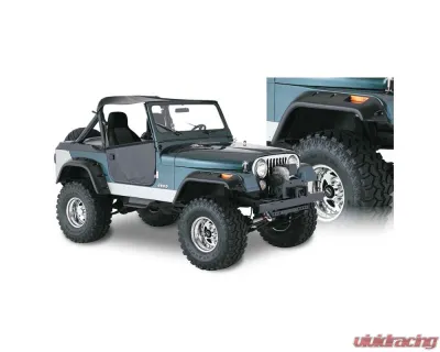 Bushwacker Fender Flares Cutout Style 4Pc Jeep Front and Rear - 10910-07