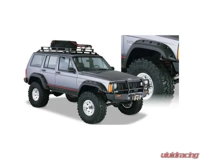 Bushwacker Fender Flares Cutout Style 4Pc Jeep Cherokee Front and Rear 1984-2001 - 10911-07
