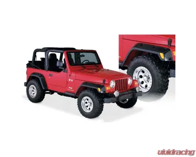 Bushwacker FENDER FLARES POCKET STYLE 4PC Jeep Wrangler Front and Rear 1997-2006 - 10917-07