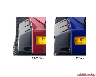 Bushwacker FENDER FLARES POCKET STYLE 4PC Jeep Wrangler Front and Rear 1997-2006 - 10917-07