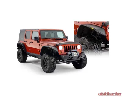 Bushwacker Fender Flares Flat Style 4Pc Jeep Wrangler 2007-2017 - 10918-07
