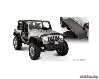 Bushwacker Fender Flares Flat Style 4Pc Jeep Wrangler 2007-2017 - 10919-07