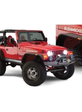 Bushwacker Fender Flares Flat Style 4Pc Jeep Wrangler 1997-2006                                     - 10920-07 - Image 6