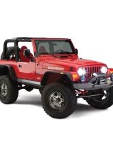 Bushwacker Fender Flares Flat Style 4Pc Jeep Wrangler 1997-2006                                     - 10920-07 - Image 5