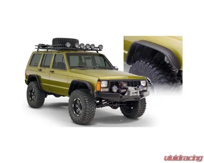 Bushwacker Fender Flares Flat Style 4Pc Jeep Cherokee 1984-2001 - 10922-07