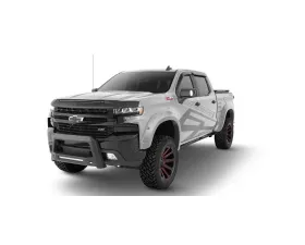 Bushwacker Fender Flares Pocket Style-Color Silver Ice Metallic Smooth Finish 4 Pc Chevrolet Silverado 1500 2019-2020