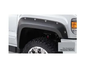 Bushwacker Fender Flares Pocket Style-Color Quicksilver Metallic Smooth Finish 4 Pc GMC Sierra 2016-2018