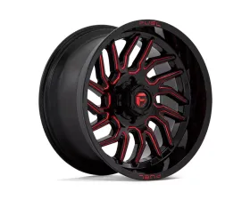 FUEL D808 Hurricane Wheel 20x10 6x135 -18mm Gloss Black Milled Red Tint