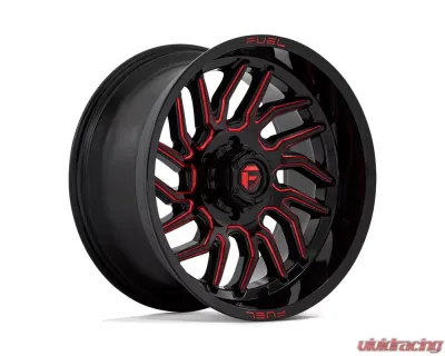 FUEL D808 Hurricane Wheel 20x10 6x135 -18mm Gloss Black Milled Red Tint - D80820008947