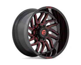 FUEL D808 Hurricane Wheel 20x9 5x5 1mm Gloss Black Milled Red Tint