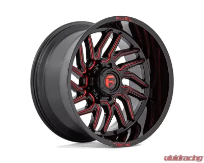FUEL D808 Hurricane Wheel 20x9 5x5 1mm Gloss Black Milled Red Tint - D80820907550
