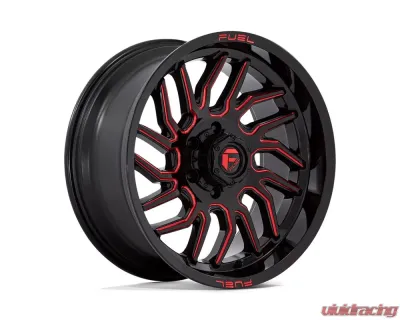 FUEL D808 Hurricane Wheel 20x9 6x5.5 1mm Gloss Black Milled Red Tint - D80820908450