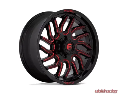 FUEL D808 Hurricane Wheel 20x9 6x5.5 20mm Gloss Black Milled Red Tint - D80820908457