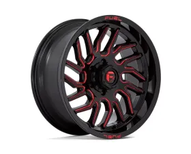 FUEL D808 Hurricane Wheel 20x9 6x135 1mm Gloss Black Milled Red Tint