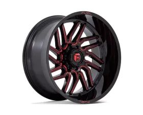 FUEL D808 Hurricane Wheel 24x12 8x180 -44mm Gloss Black Milled Red Tint