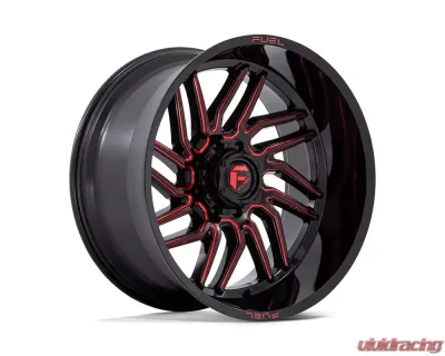 FUEL D808 Hurricane Wheel 24x12 8x180 -44mm Gloss Black Milled Red Tint - D80824201847