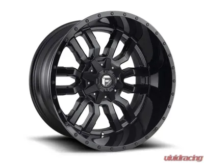FUEL 1PC D596 Sledge Wheel 18x8 6x4.5/120 35mm Matte Black Gloss Black Lip - D5961880D259