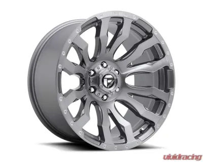 FUEL 1PC D693 Blitz Wheel 20x9 8x6.5 1mm BRushed Gun Metal Tinted Clear - D69320908250