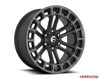 FUEL 1PC D720 Heater Wheel 22x10 6x5.5 -13mm Matte Black Double Dark Tint Machined - D72022008450