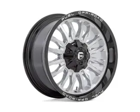 FUEL 1PC D798 Arc Wheel 20x9 5x150 | 5x139.7 | 5x5.5 1mm Silver BRushed Face w/Milled Black Lip
