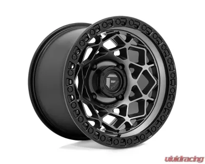 FUEL D784 UNIT UTV Wheel 15x7 4x137 10mm Gunmetal w/Matte Black Ring - D7841570A643