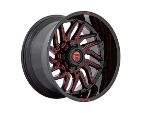 FUEL 1PC D808 Hurricane Wheel 22x12 6x135 -44mm Gloss Black Milled Red Tint