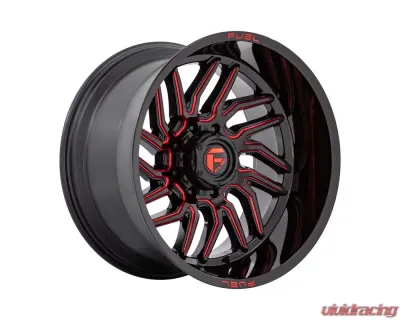 FUEL 1PC D808 Hurricane Wheel 22x12 8x6.5 -44mm Gloss Black Milled Red Tint - D80822208247