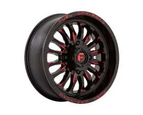 FUEL D822 Arc UTV Wheel 18x7 4x137 13mm Gloss Black Milled Red