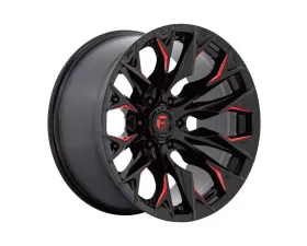 FUEL 1PC D823 Flame Wheel 20x10 5x5.5 -18mm Gloss Black Milled w/Candy Red