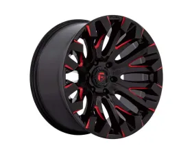 FUEL 1PC D829 Quake Wheel 20x10 5x5.5 -18mm Gloss Black Milled Red Tint