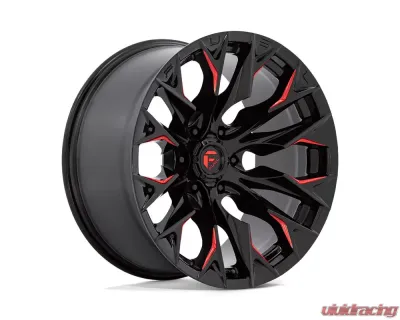 FUEL D823 Flame Wheel 20x9 8x180 20mm Gloss Black Milled w/Candy Red - D82320901857