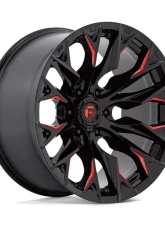 FUEL D823 Flame Wheel 20x9 8x165.1 1mm Gloss Black Milled w/Candy Red                                     - D82320908250 - Image 3